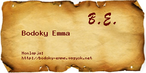 Bodoky Emma névjegykártya